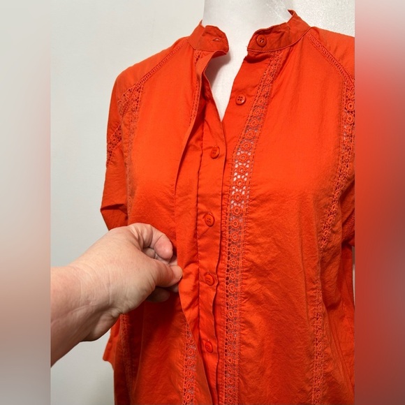 Melissa Odabash Emily Crochet Trim Lace Eyelet Cotton Button Up Shirt Dress - Picture 6 of 13